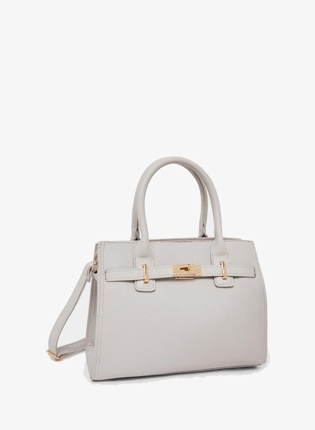 Grey Structured Tote Bag