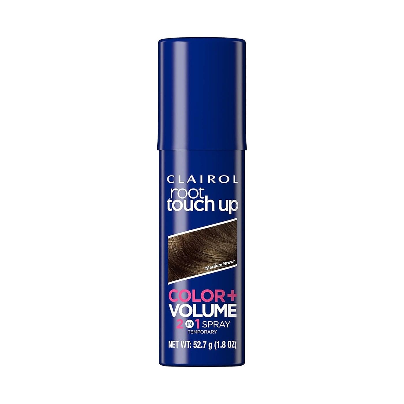 Clairol Root TouchUp Color Volume 2in1 Temporary Hair Coloring Spray Medium Brown Hair Color Pack of 1 Packaging May Vary