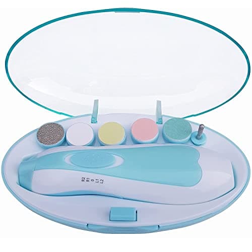 NIRVA WITH DEVICE OF WOMEN PICTURE Baby Nail File Grinder Set Safe Nail Trimmer Kit for Kids Safe& Effective Baby Manicure Manicure Tools (Blue),Pack of 1