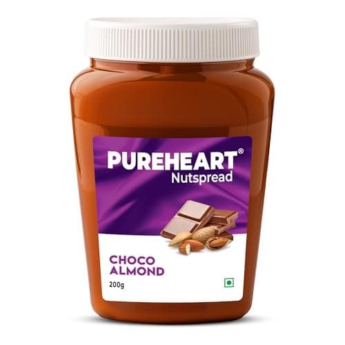 Pureheart Choco Almond Nut Spread (200 gm) Delicious, Smooth and Creamy Snack, Nutty Chocolate Almond Spread for Breakfast