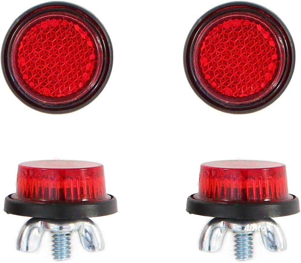 4into1 Red Reflector Motorcycle License Plate Bolts - Set of 4 - Made in USA