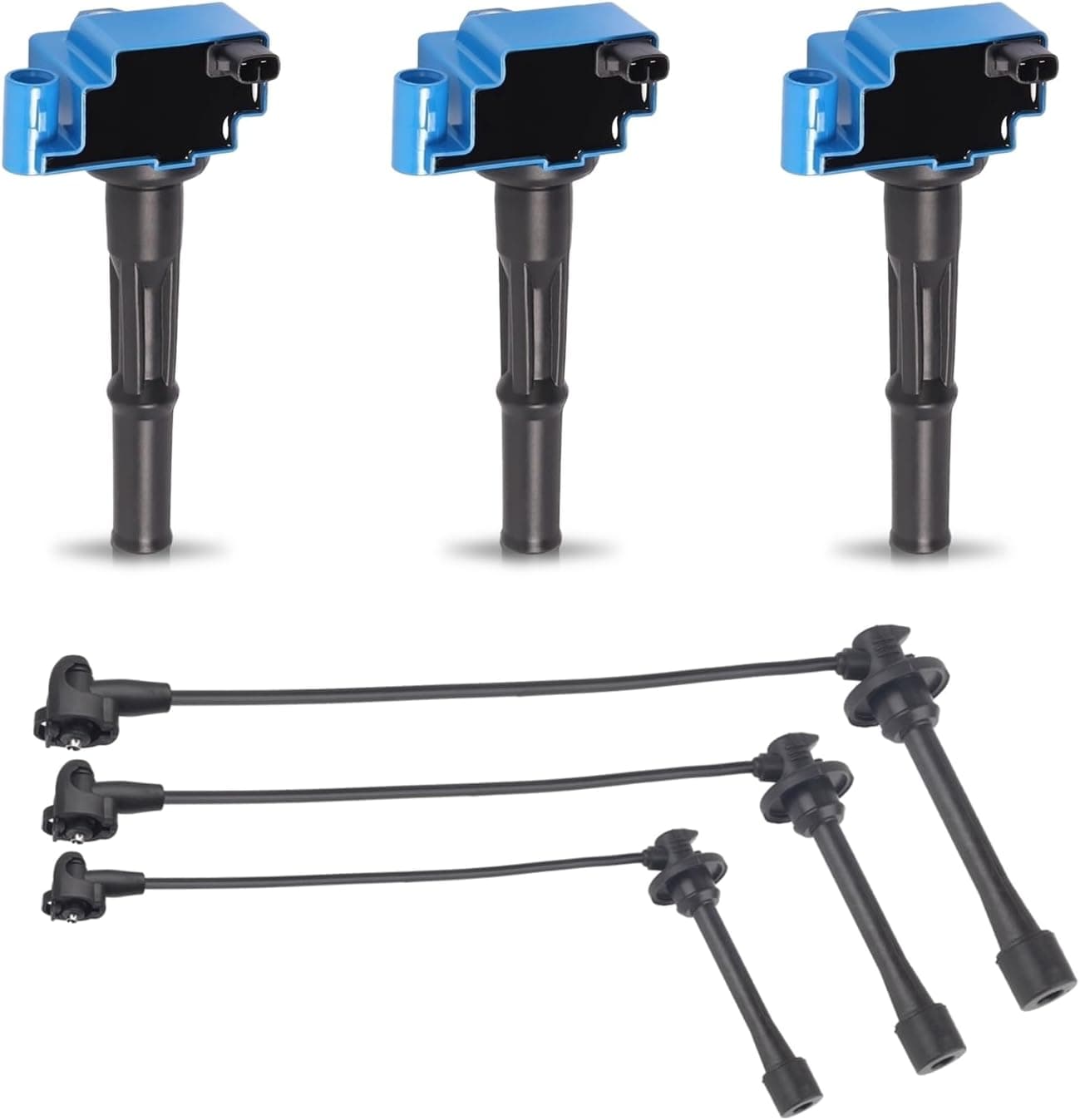 ENA Ignition Coil Set of 3 with Spark Plug Wireset for Toyota T100 and Tacoma