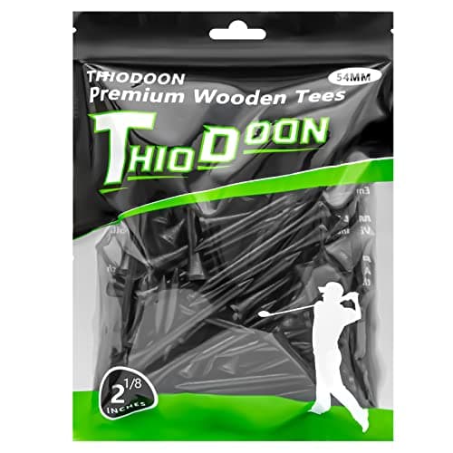 THIODOON Golf tees 2 1/8 inch Less Friction Wood Tees Training for Golfer Professional Natural Wood Golf tees Bulk 100 Count Golfing Tees