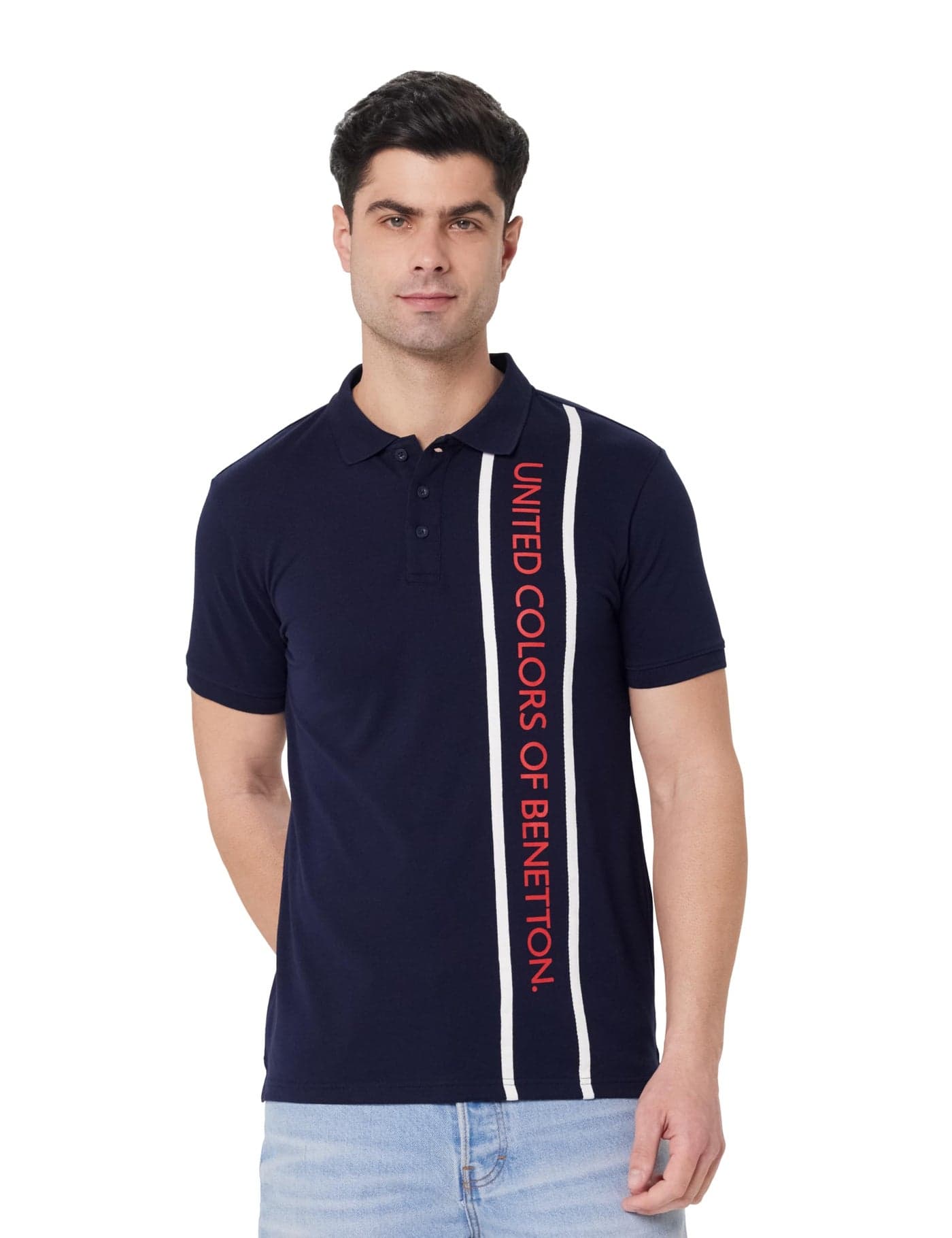 United Colors of Benetton Men's Regular Fit Polo Shirt (24P3P89J4239I_RED