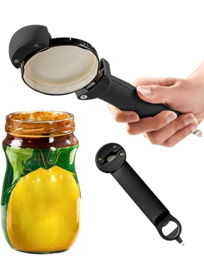 NALACAL Multifunction Retractable Bottle Opener, Portable Manual Can Opener, Stainless Steel Can Opener with Non-Slip Handle for Daily Life, Weak Hands, Kids and the Elderly, Black