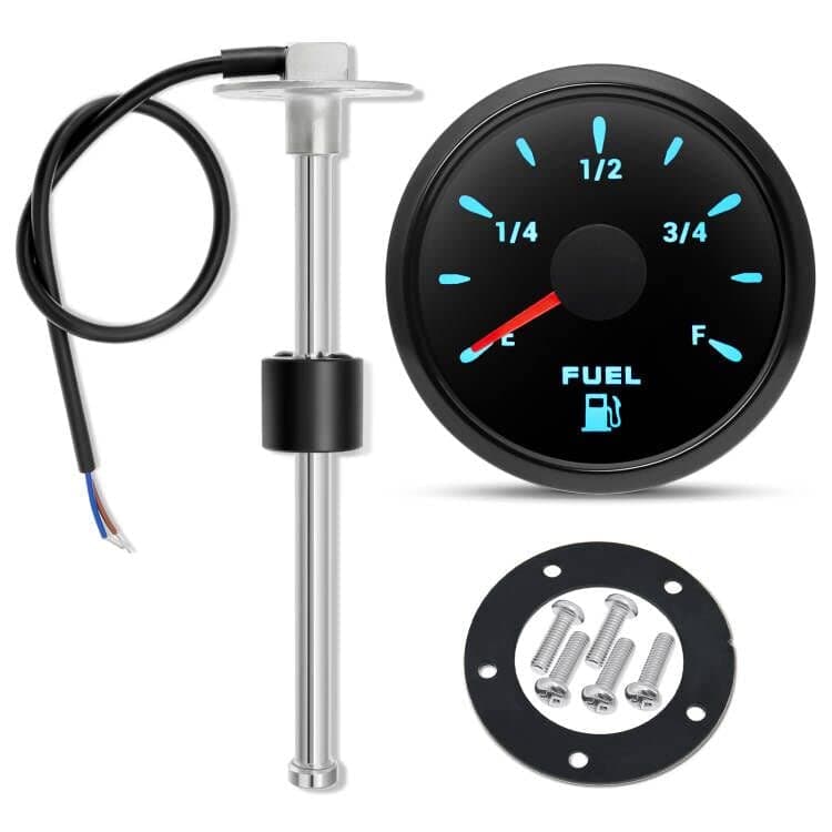 ARTILAURA Fuel Sending Unit and Gauge Kit 24033ohms 12 300mm Boat Marine Fuel Tank Sender Stainless Steel Gas Sensor for Car Truck Vehicle Black