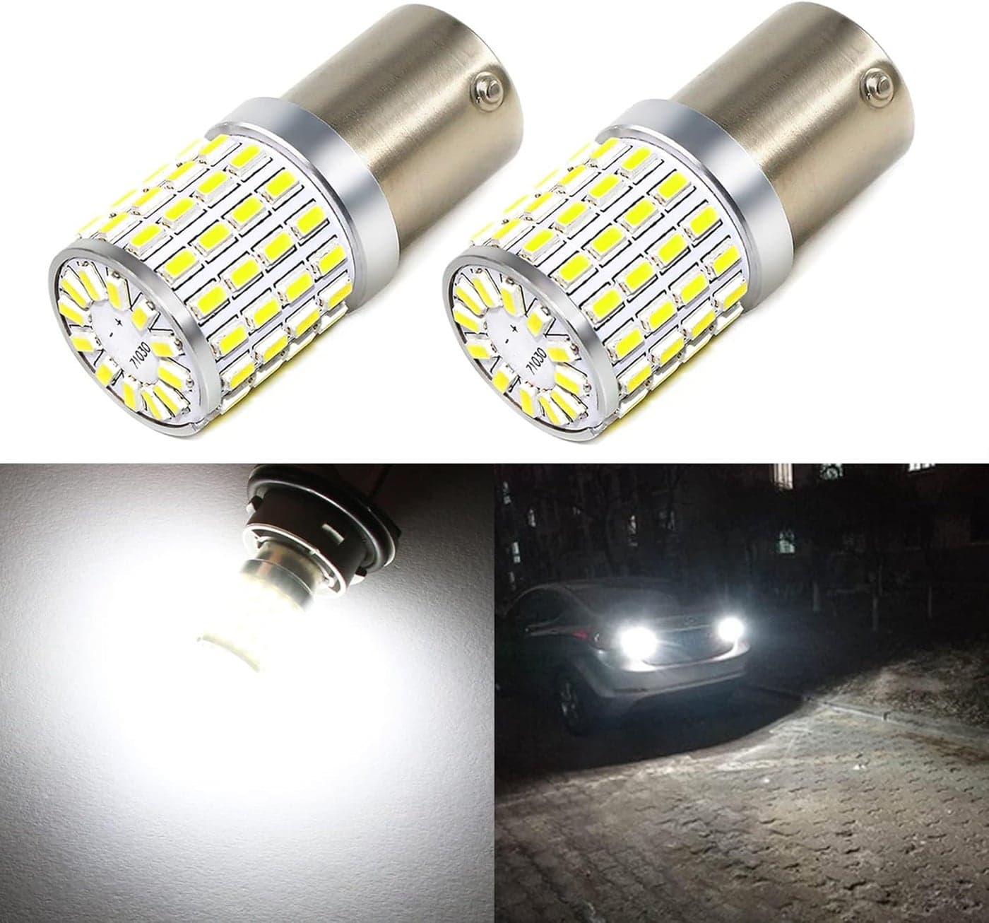 Phinlion 1000 Lumens Super Bright 6000K Xenon White LED Light Bulbs - Set of 2