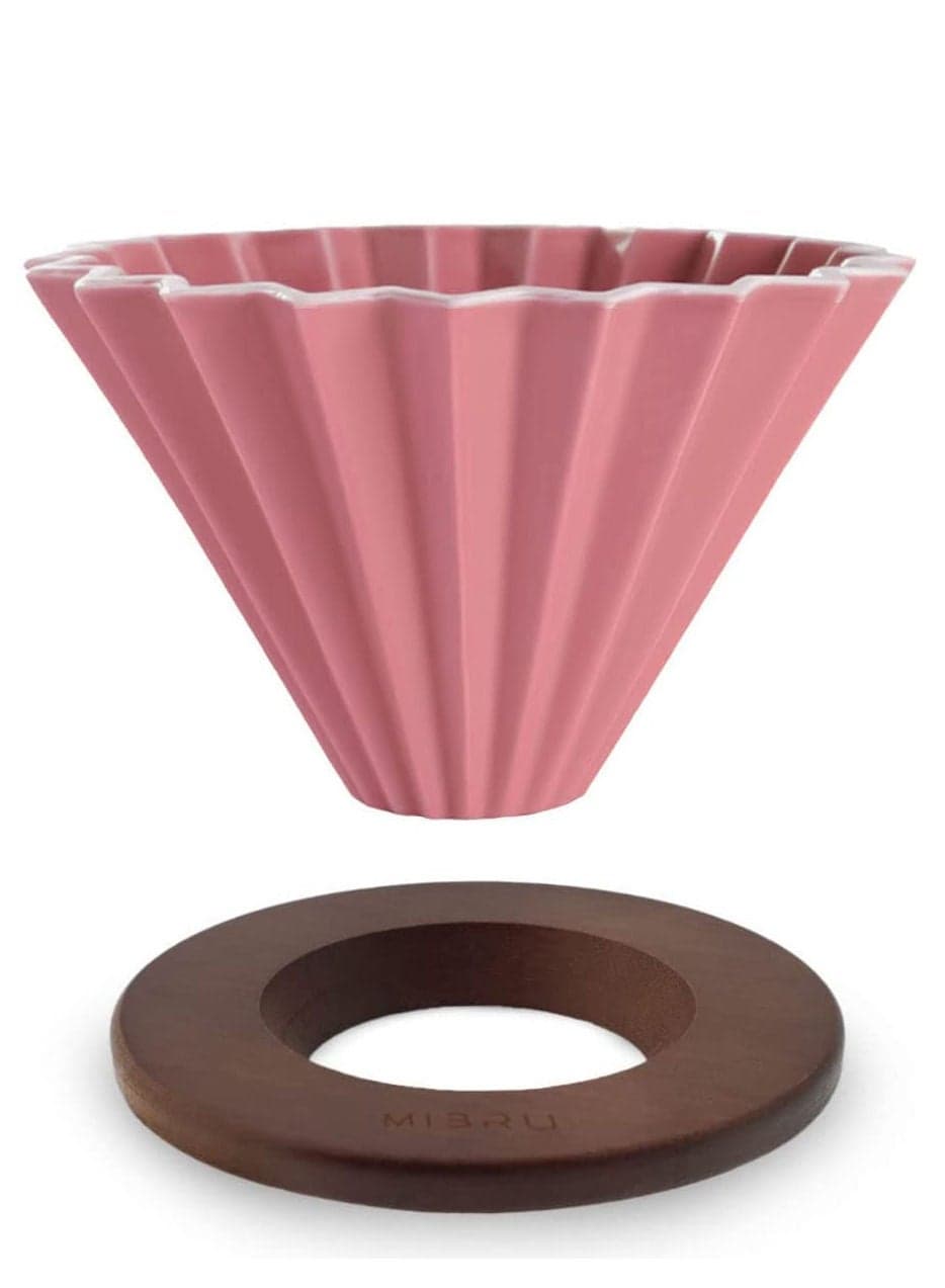 Ceramic Coffee Dripper Origami Style Cone Filter Cup Reusable Pour Over Cafe for Home Office Restaurants 1 To 2 Cups