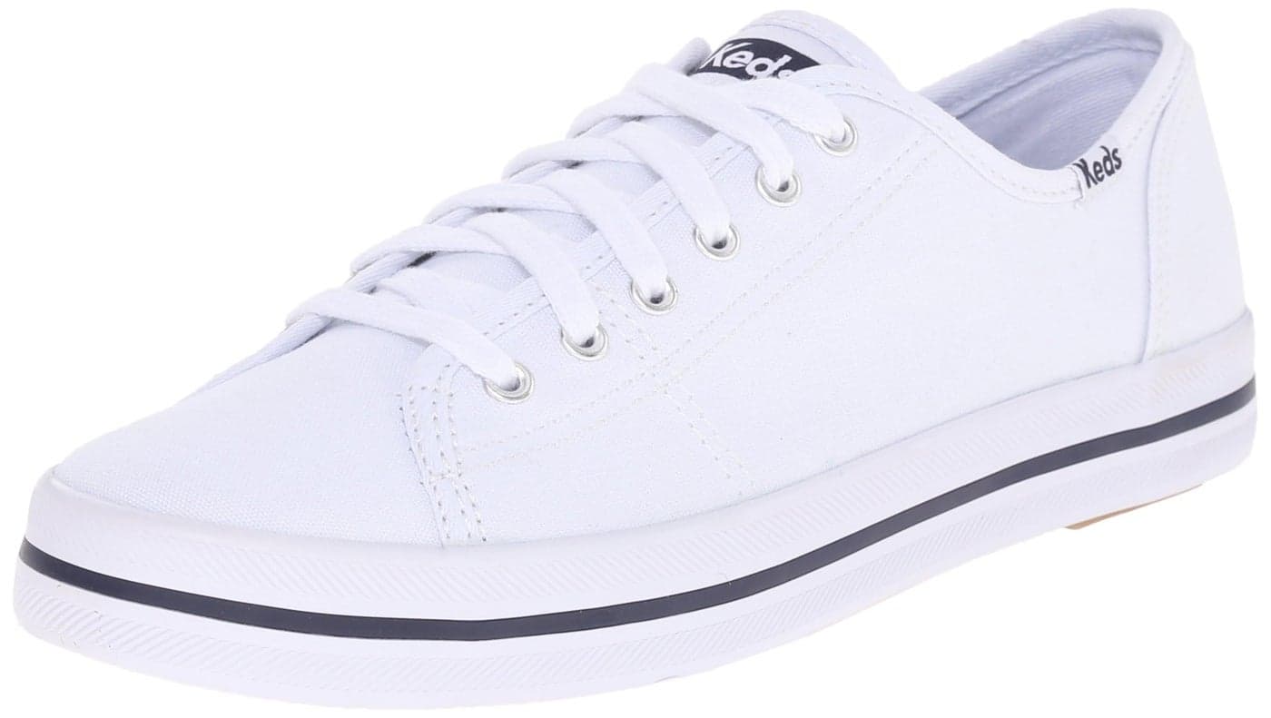 Keds Kickstart Lace Up Sneaker Womens White Canvas 5 Medium