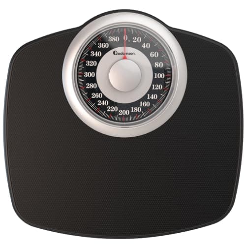 Adamson A25 Scales for Body Weight - Up to 400 LB - New Version - 5.3" Dial on 12.4" x 10.2" Platform - Anti-Skid Rubber Surface - High Precision Bathroom Scale Analog - Durable with 20-Year Assurance