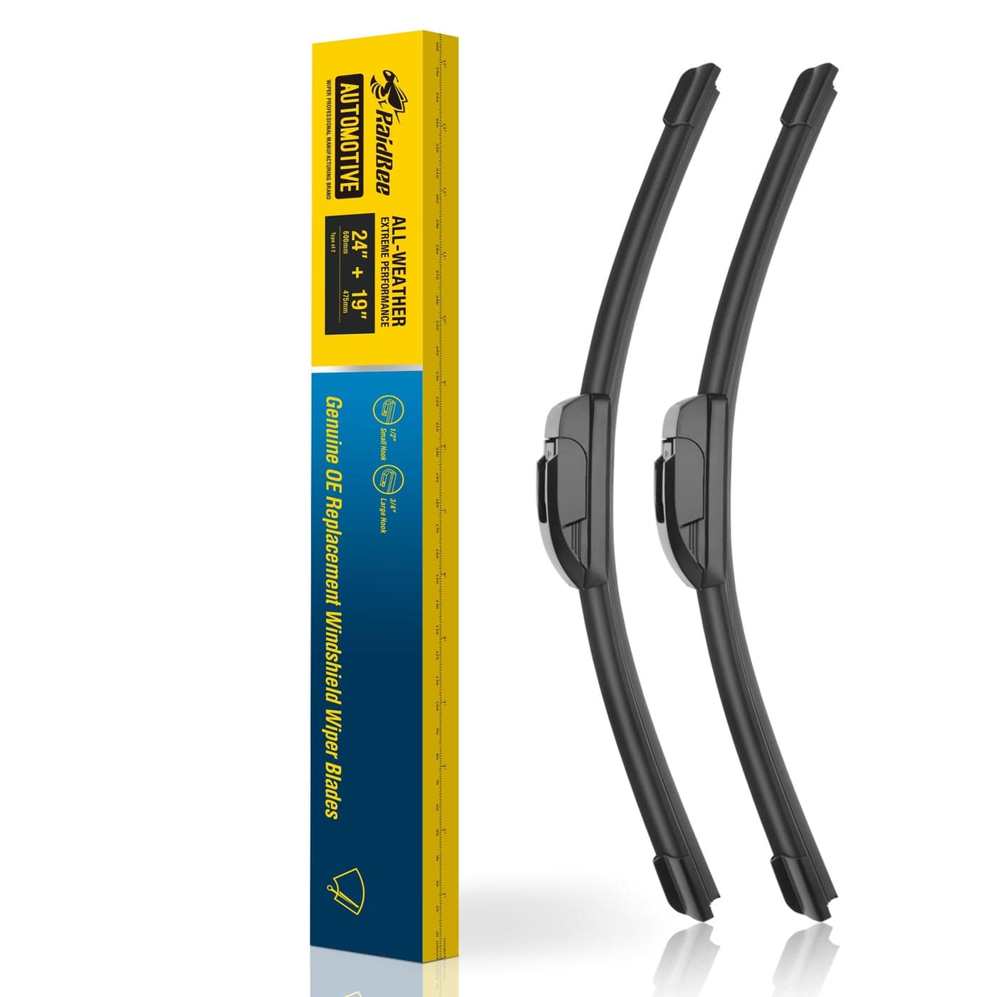 Raidbee 2419 inch Silicone Windshield Wiper blades Replacement for Ford Fusion 20122006Chevrolet Impala 20202014 Equinox 0905Dodge Journey 2008 More AllSeason Silicone Wiper Blades