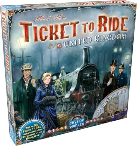 Asmodee Ticket to Ride United Kingdom Pennsylvania Board Game Expansion Strategy Game Family Game for Kids Adults Ages 8 25 Players 3060 Minute Playtime