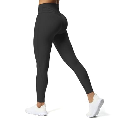 Aoxjox High Waisted Workout Leggings for Women Trinity Yoga Pants 26.5" (Black, XX-Large)