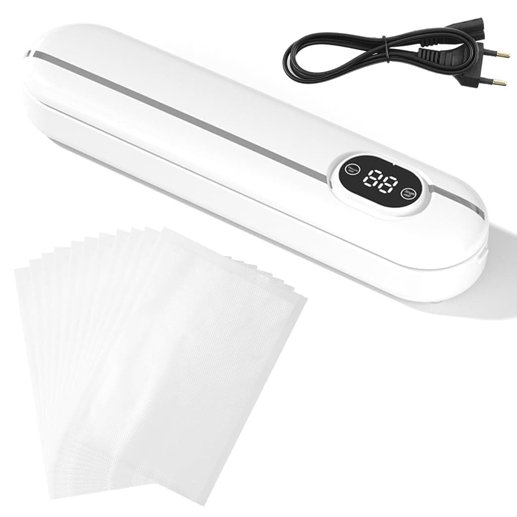 Portible Food Vacuum Sealer Machine Sealing Time Display Automatic Vacuum Sealer for Food Storage Vacuum Packing Machine For Fruits With Extra 10 Bags