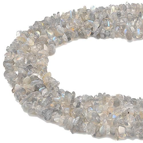 PLTbeads 58mm Natral Healing Gemstone Waist Bracelets Necklace Kit Irregular Stone DIY Crafts Design Jewelry Making 1 Strand per Bag Approxi 34 inch Labradorite Chips