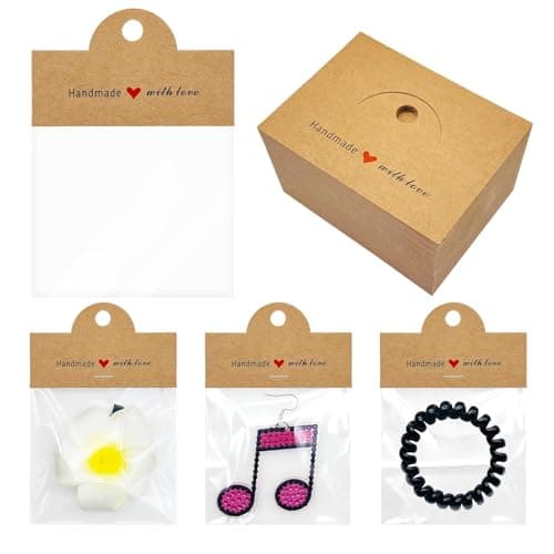 ZABARE 120 Pcs Jewelry Package Bags Brown Jewelry Display Bags for Small Business Small Jewelry Bags Clear Plastic with Hole Jewelry Bags for Selling Bracelets Key Chains Necklaces 393x 314