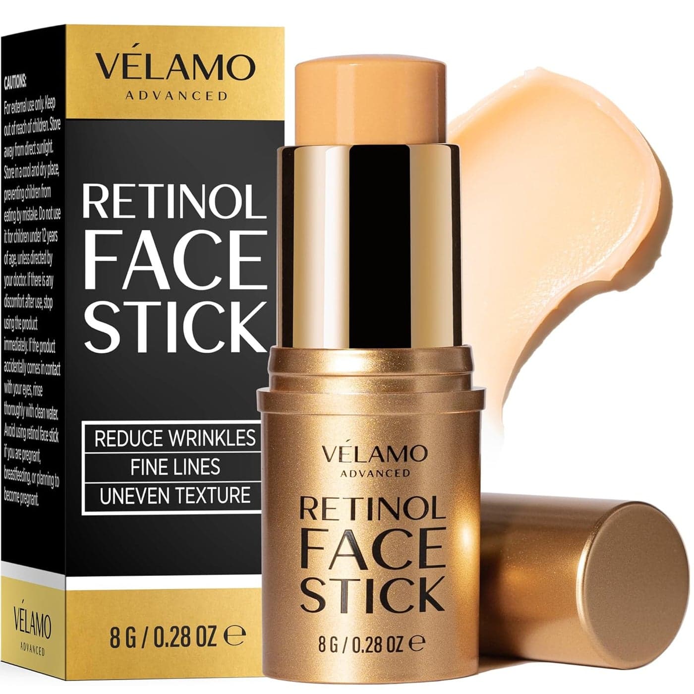 VELAMO ADVANCED Retinol Face Stick Reduce Fine Lines Wrinkles and Uneven Texture Retinol Cream Wrinkle Cream for Face Anti Wrinkle Cream Anti Aging Face Cream 028 OZ8g