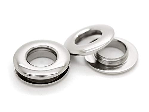 CRAFTMEMORE 716 11mm Hole Metal Screw Rings Eyelets Grommet Quality Round Polished Purse Replacements Easy Installation Pack of 4 SCET Silver