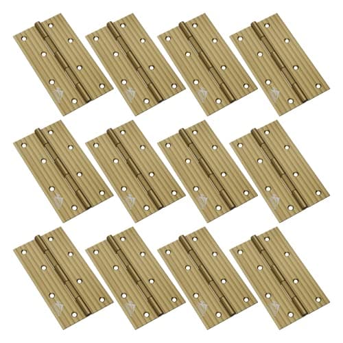 Atlantic Heavy Window Door Hinges 4 Inch x 12 Gauge/2.5 MM Thickness Home/Office/Hotel for Main Window Door/Bedroom/Kitchen/Bathroom Premium Stainless Steel Welded Head, Antique Finish, Pack of 12 Pcs
