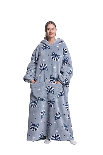 Capecage Blanket Hoodie Long Hooded Blanket Sweatshirt as Birthday Gifts for Women Men Long Wearable Blanket for Men WomenFox