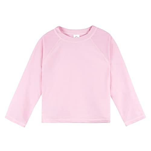 Gerber Unisex Baby Toddler UPF 50 Long Sleeve Rashguard Swim Rash Guard Shirt Light Pink 12 Months US
