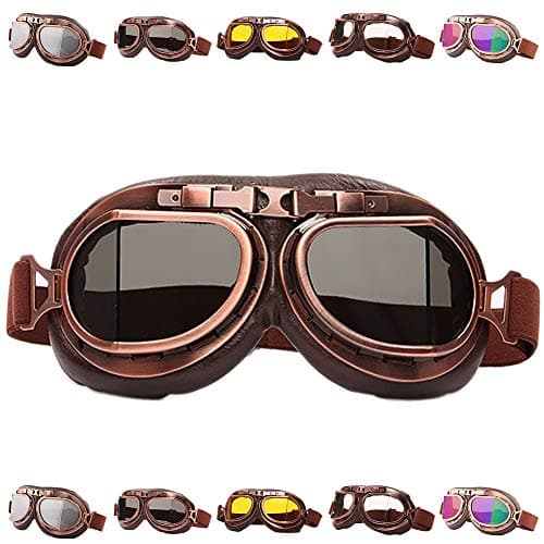 Peicees Vintage Helmet Goggles Motorcycle Goggles Bike Motorcross Pilot Goggle