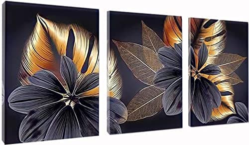 JATOK Diamond Painting Kits for Adults DIY Flowers Full Round Drill Cross Stitch Embroidery Pictures Arts Paint by Number Kits Diamond Painting Kits for Home Wall Decor 3 Sets