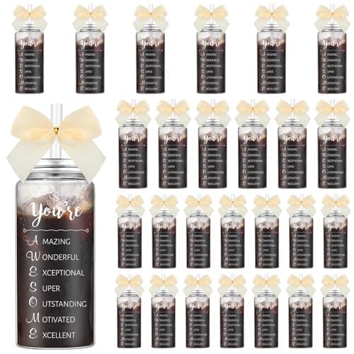 Skylety 24 Pack Inspirational Appreciation Gifts Bulk for Women Employee Coworker Teacher Appreciation Gift Cups Bulk with Lid Straw 135 oz You Are Awesome Gifts Plastic Tumbler for Employee Staff