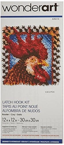 Wonderart Rooster Latch Hook Kit 12 X 12