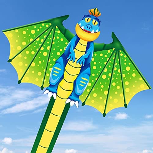Dinosaur Kite, Kites for Kids Ages 4-8 8-12, Beach Dragon Kite for Adults Easy to Fly Kids Kite for Toddlers Age 3-5 with Handle and 328FT Kite String for Family Outdoor Games and Activities