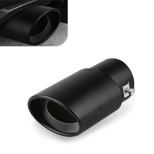 DYEKNEE 1 PC Car Exhaust Pipe Muffler 551 Long 248335 Stainless Steel Polished Modified Exhaust Pipe Noise Reduction External Rear Tailpipe Universal for Most Cars Black Straight