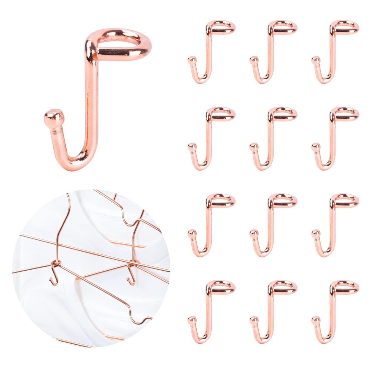 Koobay Clothes Hanger 36Pcs Connector Hooks Stable Hanger Rose Gold Metal Outfit Hangers Extender Clips Mini Cascading Hangers Hooks