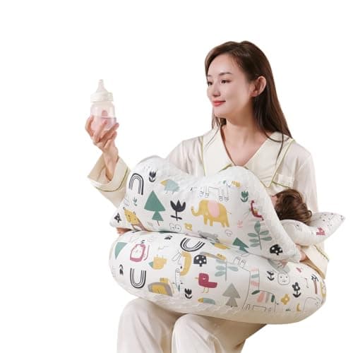 Proliva Feeding Pillow for New Born Baby with Detachable Cover Breast Feeding & Maternity Nursing Pillow for Breastfeeding Set of Support for Baby Feeding Pillow for Side Back (Cartoon-U3-X)