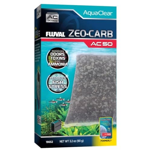 Fluval - Zeo-Carb for AC50 Power Filter, 3.2 oz / 90 g – Promotes Clear Water, Improves Fish Health, for Use in Freshwater & Saltwater Aquariums