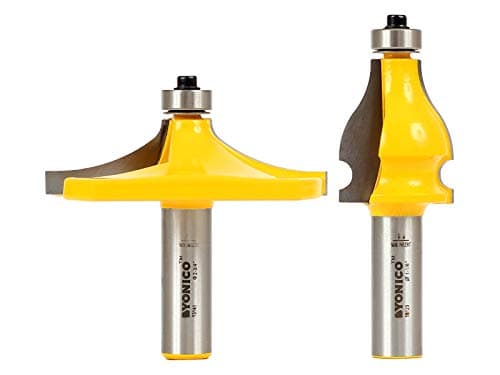 YONICO Handrail Molding Router Bits Set Thumbnail & Beaded 1/2-Inch Shank 18222