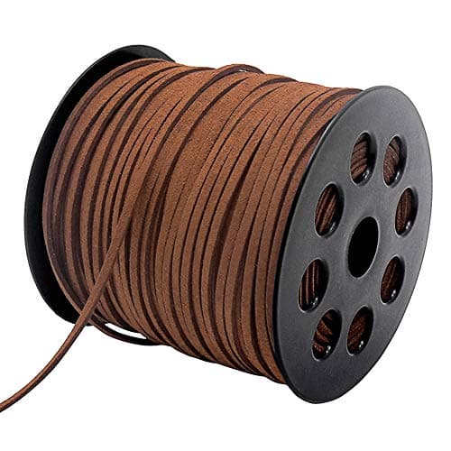 Tenn Well Leather String 100 Yards 26mm Flat Suede Cord Faux Leather Cord for Jewelry Making Necklaces Bracelets Dream Catchers and DIY Crafts Brown