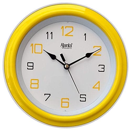 Ajanta 2147 Plastic Abstract Theme Wall Clock (20.5 cm x 20.5 cm x 3.5 cm, Yellow) Analog