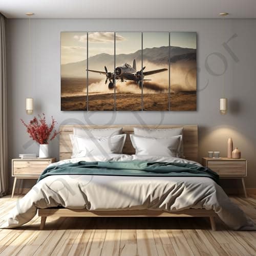 The Castle Decor Aviation art painting with frame Big Size 27x48 Wall art for living room,Bedroom,Drawing room,Hotels-Wooden Framed-302