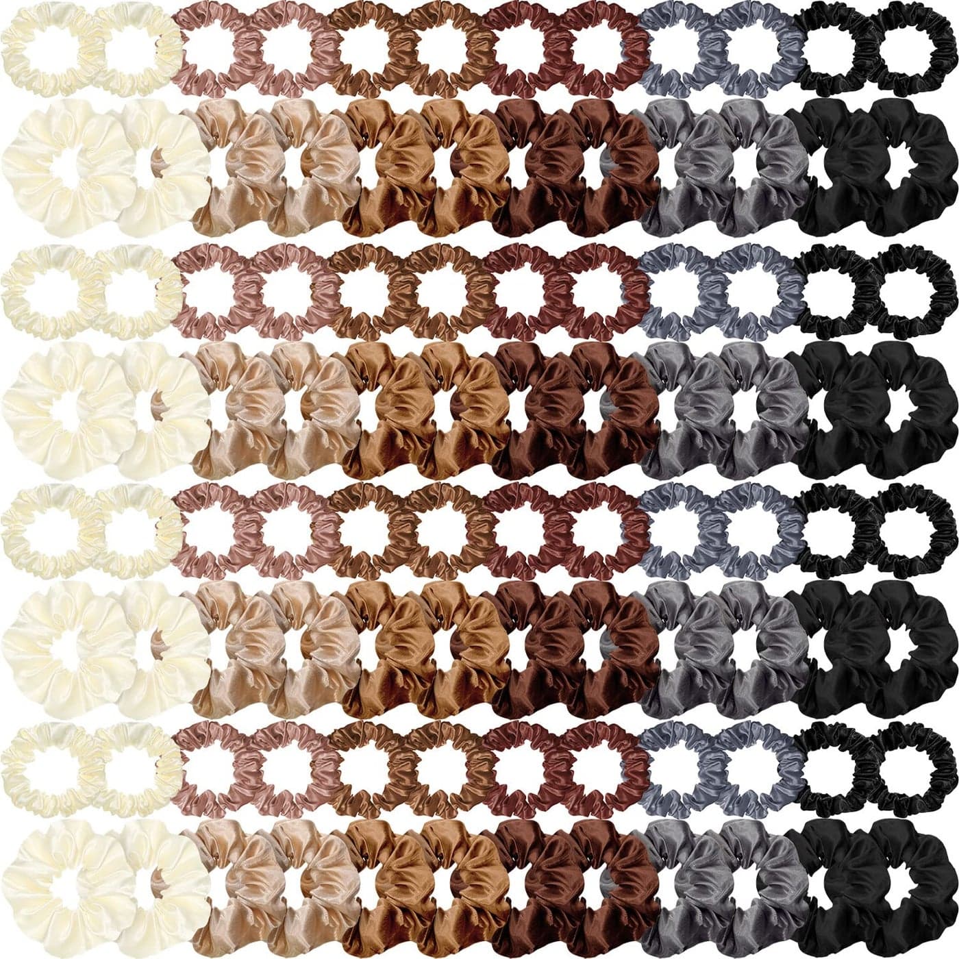 96 Pieces Satin Scrunchies Hair Tie Bulk Silk Elastic Ponytail Holders Ropes Comfortable Hair Bands Accessories for Girls Women Teens Birthday GiftColorful