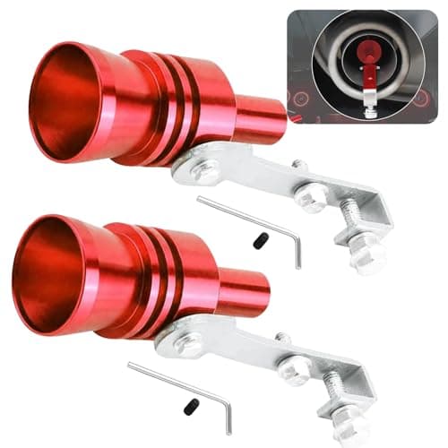 ijuicy 2 PCS Car Turbo Whistle Exhaust Muffler Pipe Whistle Turbo Sound Whistle Exhaust Muffler Aluminum Car Turbo Sound Simulator Universal Modification Accessories for Most Cars Red M