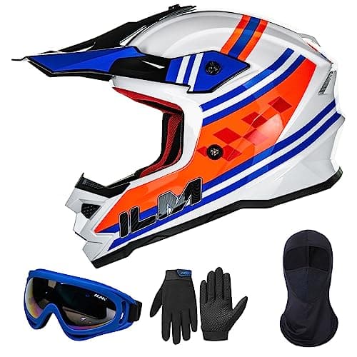 ILM Youth ATV Helmet Kids Dirt Bike Motocross BMX Off Road Motorbike Go Kart Casco DOT ECE Model Z705 Classic Racer M