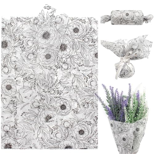 Benvo Floral Tissue Paper 20x29 Inch 20 Sheets Decoupage Craft Paper for Gift Wrapping Flower DIY Art Projects Spring Wedding Birthday Baby Shower DecorationsStyle O
