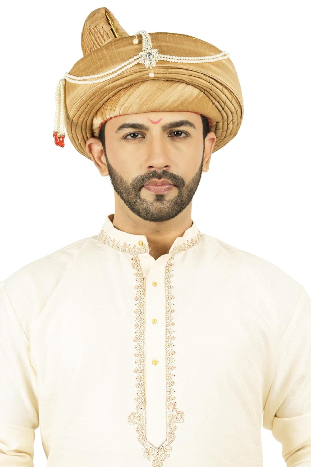 PRIYAKANT SAFAWALA Premium Wedding Collection For Maharashtra Peshwai Pagdi TopiSafaTurban For Wedding And Traditional Function Use It Golden Peshwai Pagdi Size Free
