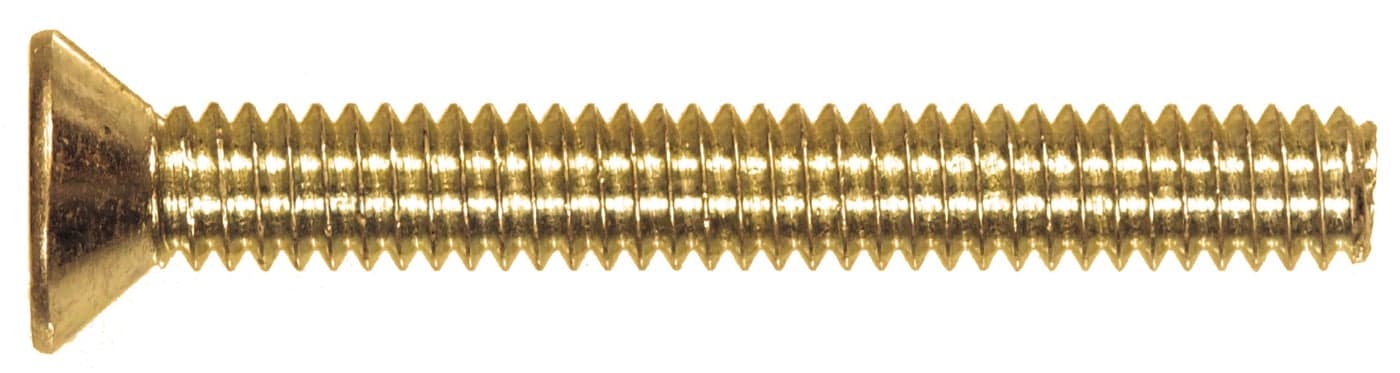 The Hillman Group 45278 1024 x 3Inch Flat Head Slotted Machine Screw Brass 15Pack