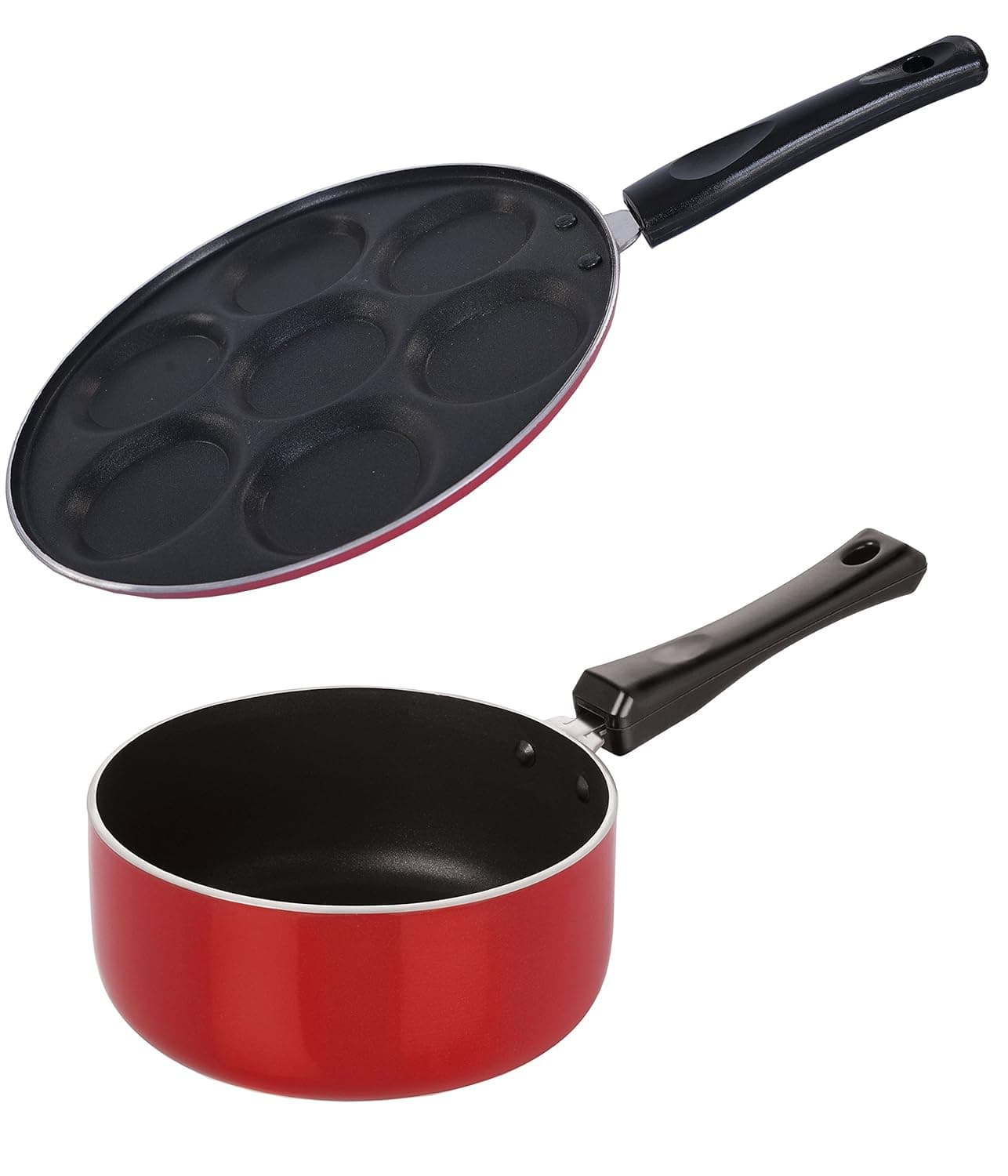 Nirlon Non-Stick Dishwasher Safe Sauce Pan and Uttapam Tawa Combo Cookware Set, 2.6mm_SP(M)_UP(7)