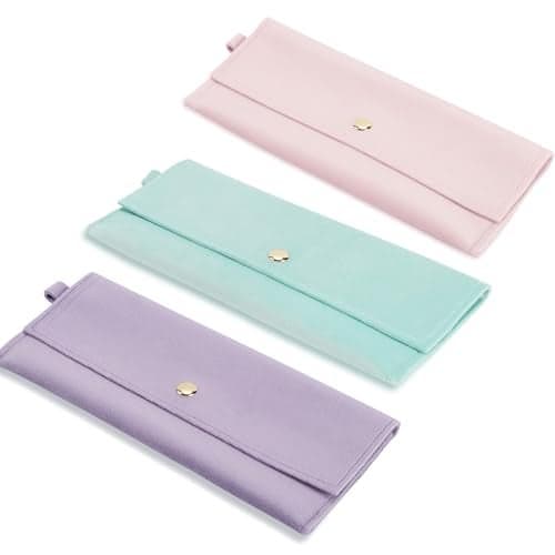 Hongeely Soft Eyeglass Bag for Men Women Sunglasses Pouch Portable Dutch Velvet Cloth Eyewear Case (Light Pink, blue, purple)