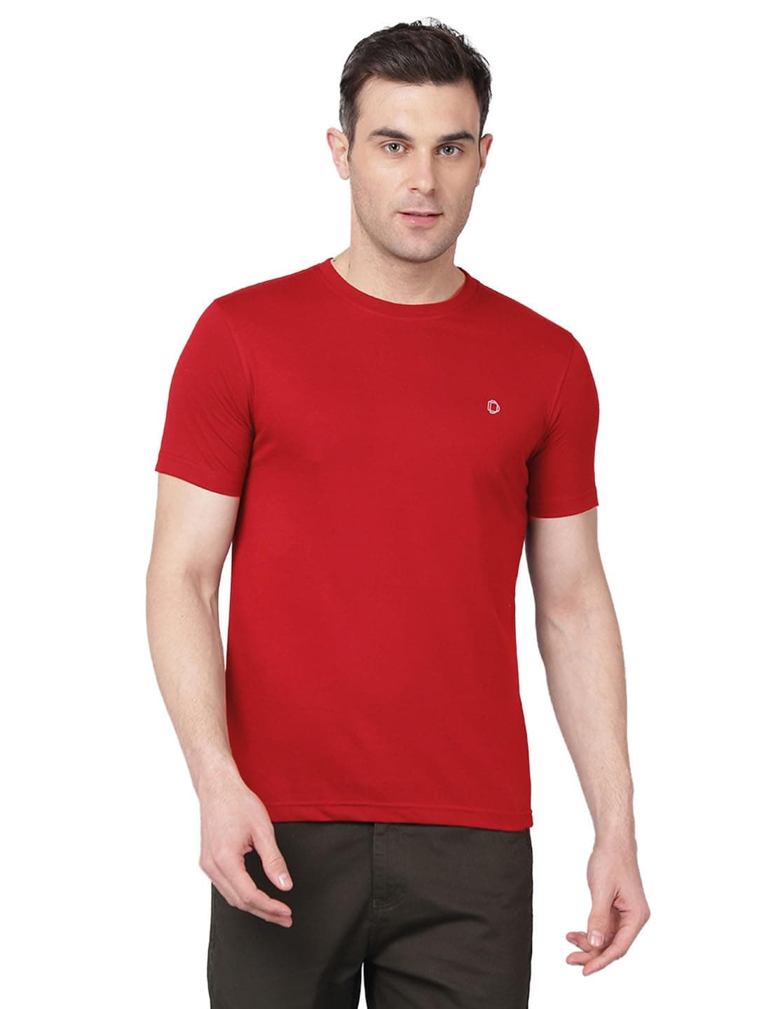 Dollar Super Combed Cotton Mens Solid T-Shirt Red