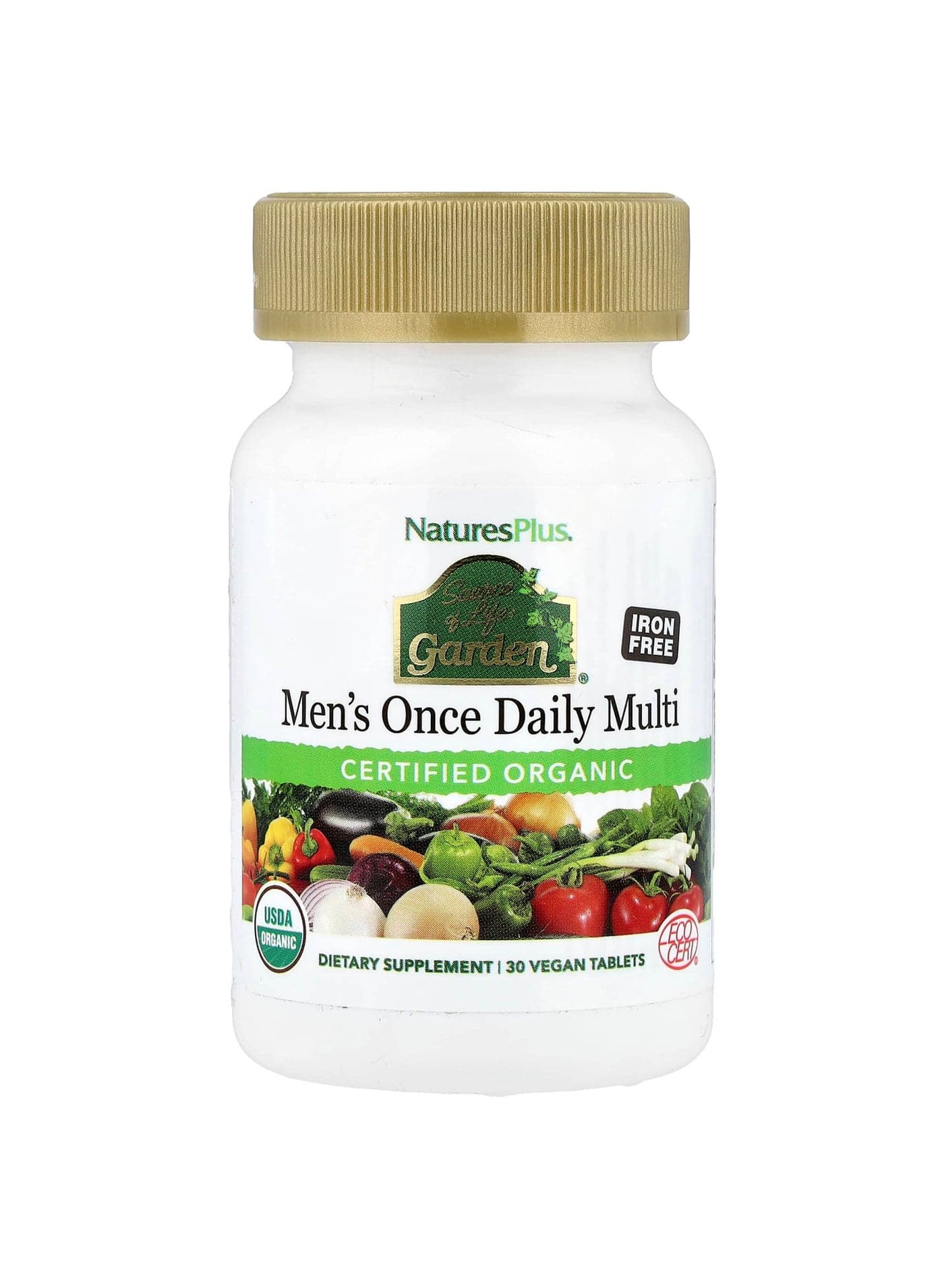 Source of Life Garden, Organic Men's Once Daily Multi, Iron Free, 30 Vegan Tablets
