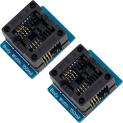 naughtystarts 2pcs SOP8 to DIP8 IC Socket 150mil SOP8 Programmer Adapter Socket Converter Module