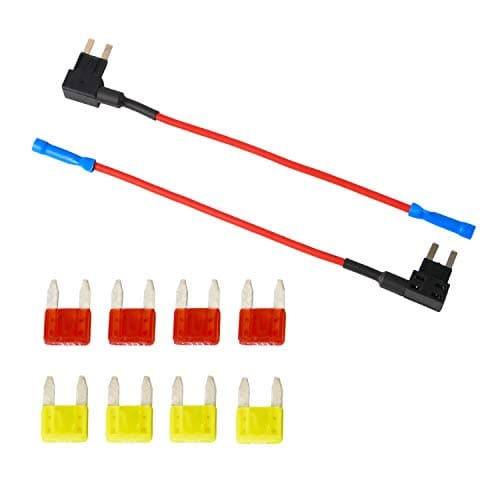 Mini Blade Fuse Holder Fuse with 10A, 20A - Tap 12V Car Add-a-Circuit Fuse TAP Adapter with Mini Blade Fuse (2 Sets)